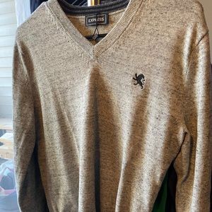 Men’s express v neck sweater gray size small
